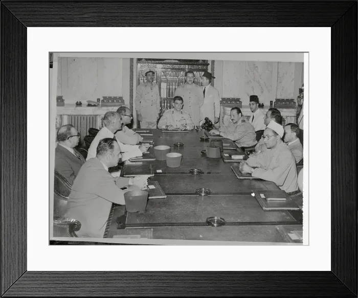 Framed Print : Mohammed Naguib Sitting with Council of Ministers Framed Print : Mohammed Naguib Sitting with Council of Ministers