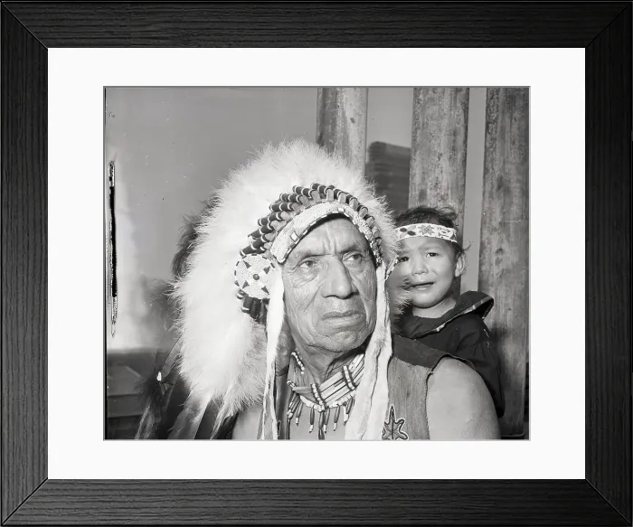 Framed Print : Native American Chief At Exhibit Framed Print : Native American Chief At Exhibit