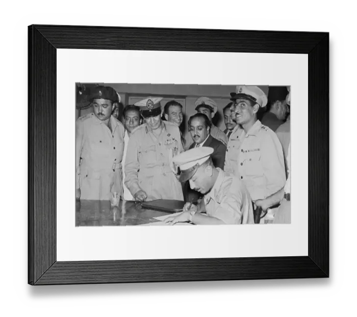 Framed Print : Anwal Al-Sadat Signing Proclamation Framed Print : Anwal Al-Sadat Signing Proclamation