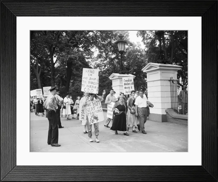 Framed Print : Rosenberg Pickets at White House 1953 Framed Print : Rosenberg Pickets at White House 1953