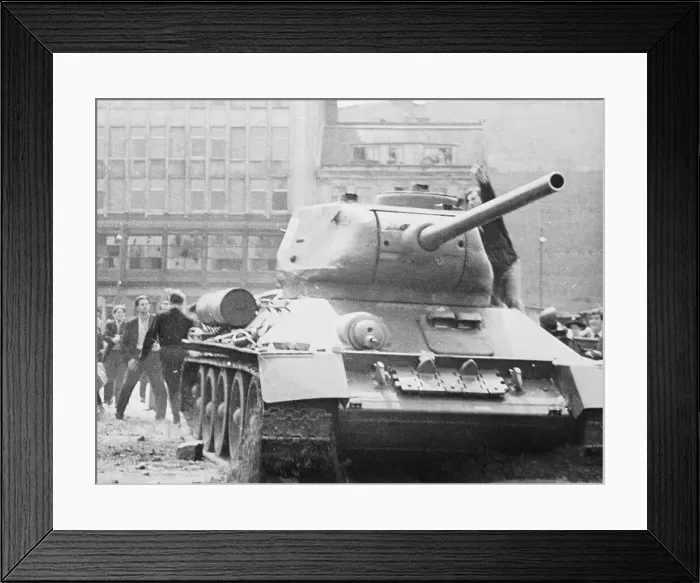 Framed Print : Rioter Attacking Tank Framed Print : Rioter Attacking Tank