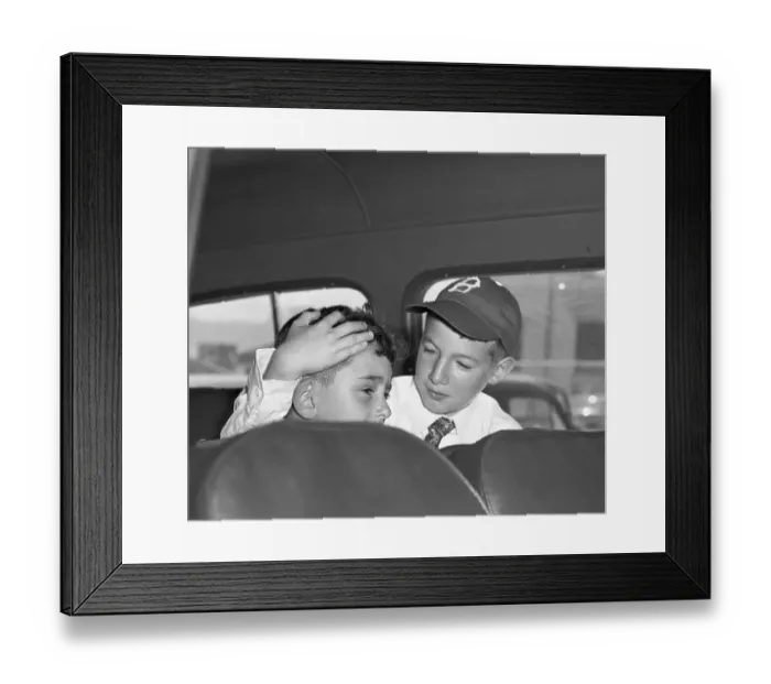 Framed Print : Rosenbergs Son Comforting Younger Brother Framed Print : Rosenbergs Son Comforting Younger Brother