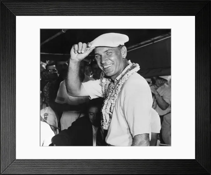Framed Print : Ben Hogan Wearing Victory Lei Framed Print : Ben Hogan Wearing Victory Lei
