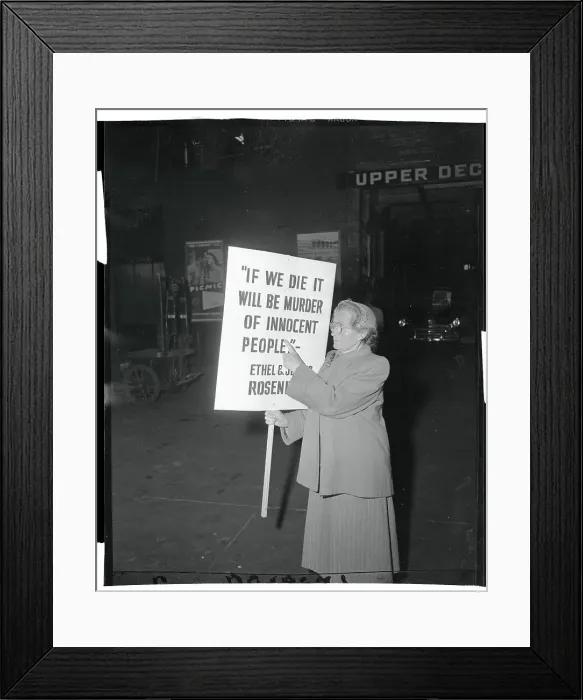 Framed Print : Mother of Julius Rosenberg Protesting Framed Print : Mother of Julius Rosenberg Protesting
