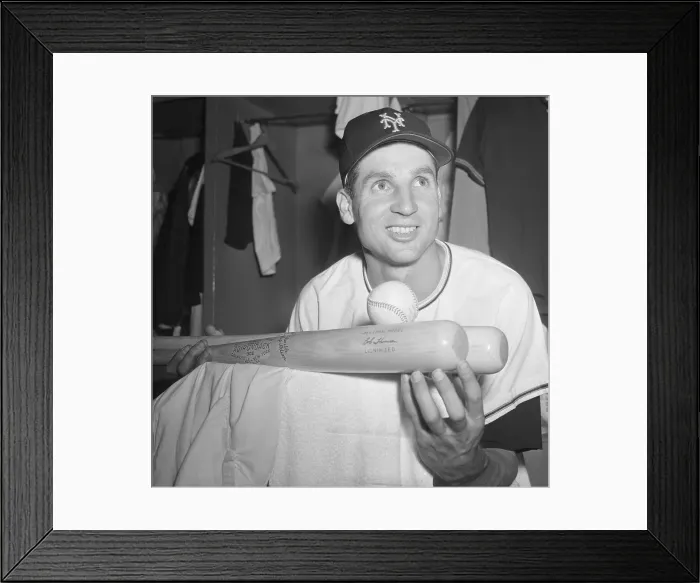 Framed Print : Bobby Thomson Balancing Ball On Bats Framed Print : Bobby Thomson Balancing Ball On Bats