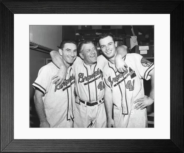 Framed Print : Sid Gordon, Charley Grimm, and Eddie Mathews Framed Print : Sid Gordon, Charley Grimm, and Eddie Mathews