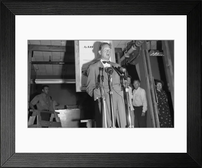 Framed Print : Dag Hammarskjold at Press Conference Framed Print : Dag Hammarskjold at Press Conference