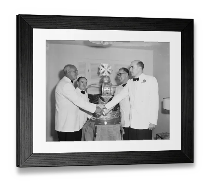 Framed Print : Conrad Hilton and Ambassadors with Crown Cake Framed Print : Conrad Hilton and Ambassadors with Crown Cake