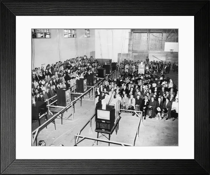 Framed Print : Canadians Watching Coronation on Television Framed Print : Canadians Watching Coronation on Television