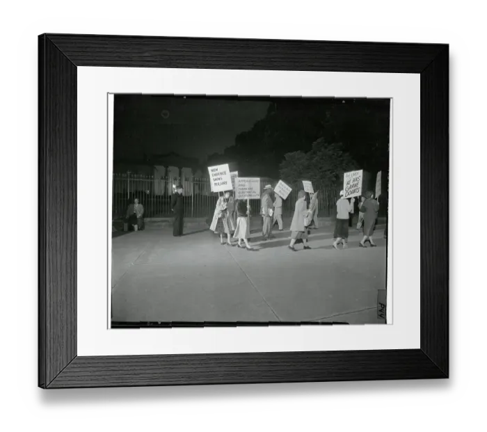 Framed Print : Rosenberg Supporters Picketing with Signs Framed Print : Rosenberg Supporters Picketing with Signs