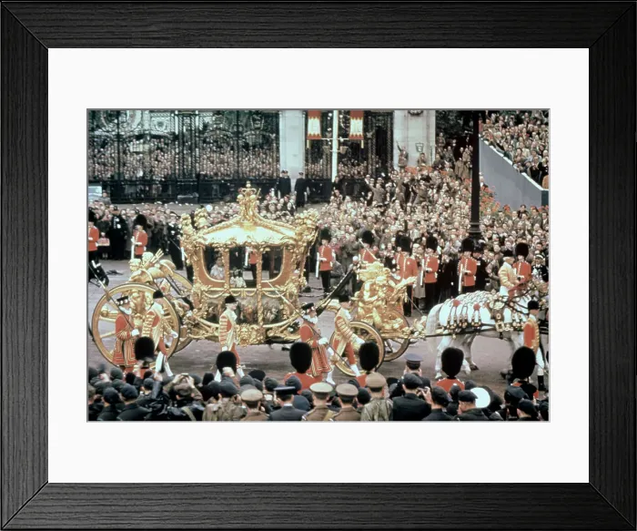 Framed Print : Coronation Procession of Queen Elizabeth II Framed Print : Coronation Procession of Queen Elizabeth II