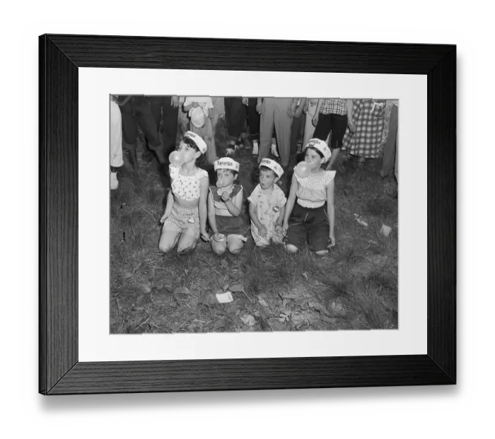 Framed Print : Bubble Gum Blowing Contest Framed Print : Bubble Gum Blowing Contest