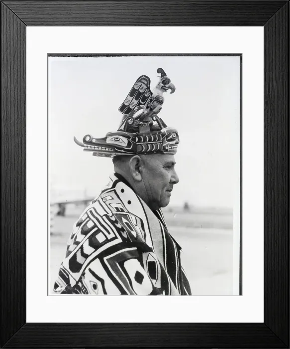 Framed Print : Chief Of Bc Tribe In Trad. Headgear Framed Print : Chief Of Bc Tribe In Trad. Headgear