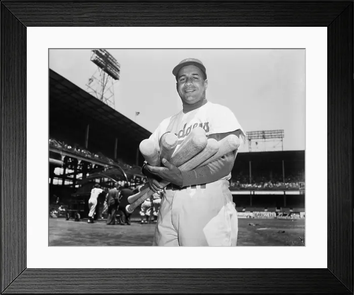 Framed Print : Roy Campanella Holding Baseball Bats Framed Print : Roy Campanella Holding Baseball Bats