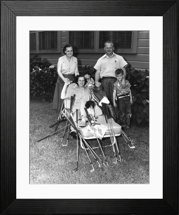 Framed Print : Babe Didrikson Surrounded by Family Framed Print : Babe Didrikson Surrounded by Family