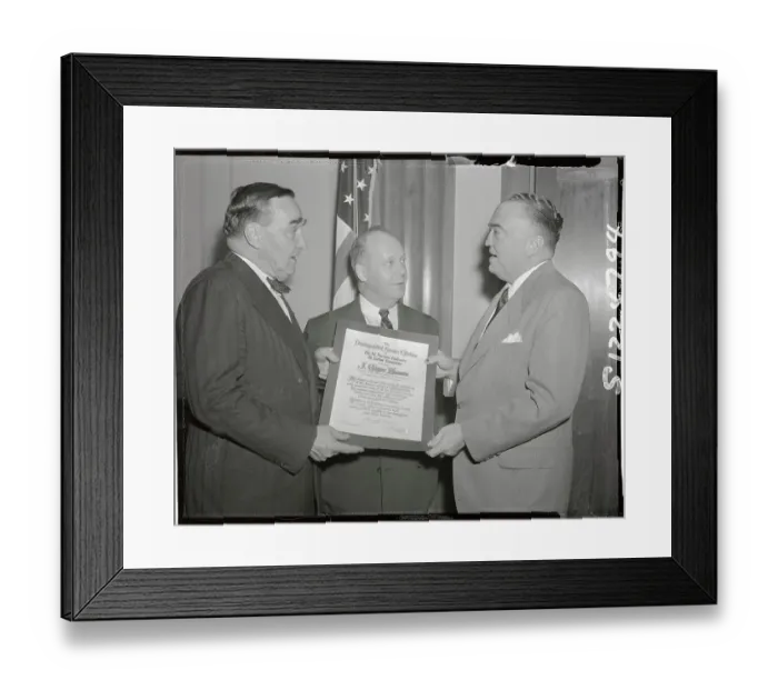 Framed Print : J. Edgar Hoover Receiving Award Framed Print : J. Edgar Hoover Receiving Award