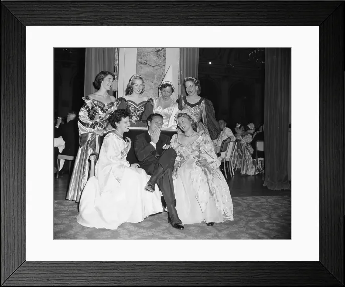 Framed Print : Igor Cassini with Young Women Framed Print : Igor Cassini with Young Women