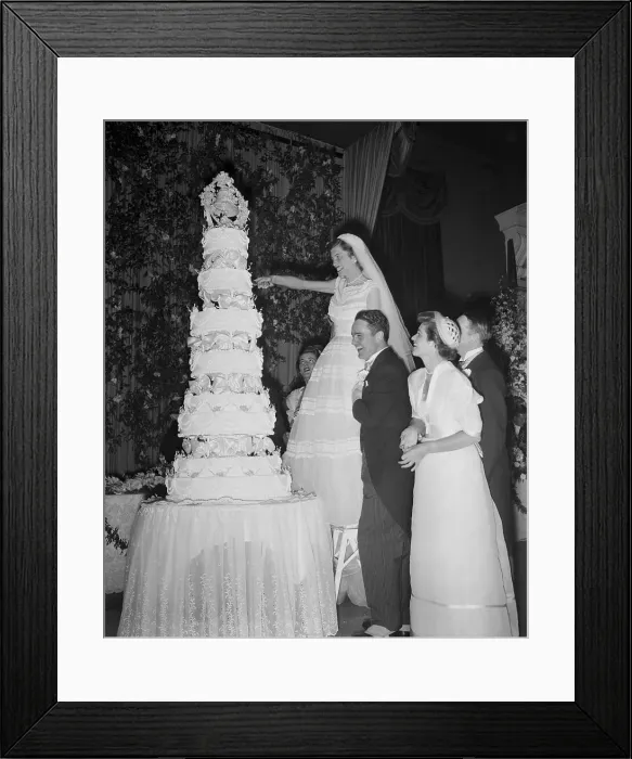 Framed Print : Eunice Mary Shriver Cutting the Cake Framed Print : Eunice Mary Shriver Cutting the Cake