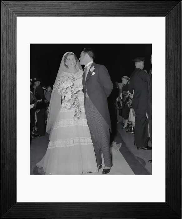 Framed Print : Sargent Shriver Kissing His Bride