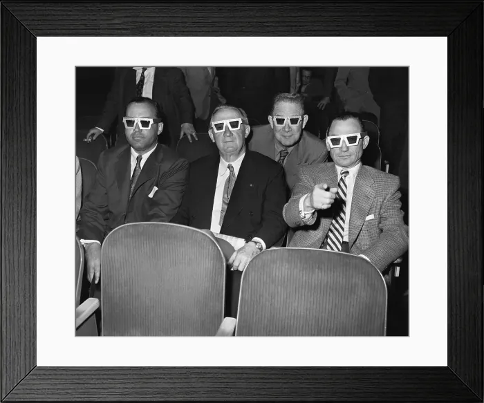 Framed Print : Men At Three Dimensional Movie Framed Print : Men At Three Dimensional Movie