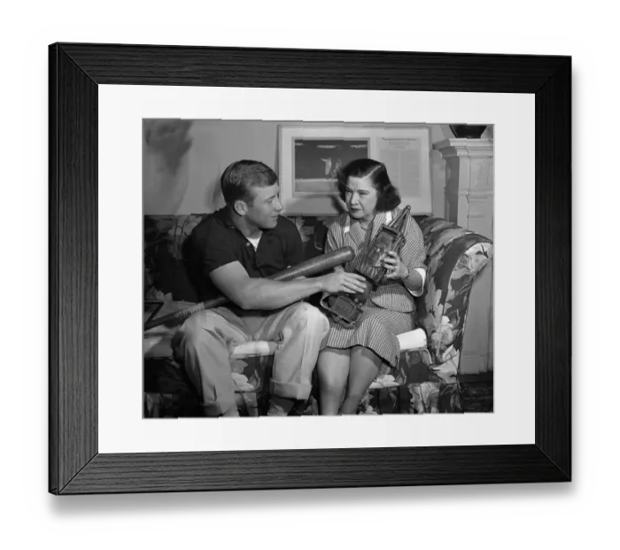 Framed Print : Mrs. Babe Ruth and Mickey Mantle Framed Print : Mrs. Babe Ruth and Mickey Mantle
