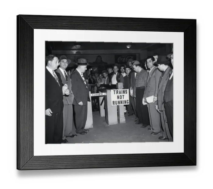 Framed Print : Commuters by Closed Train Turnstyle Framed Print : Commuters by Closed Train Turnstyle