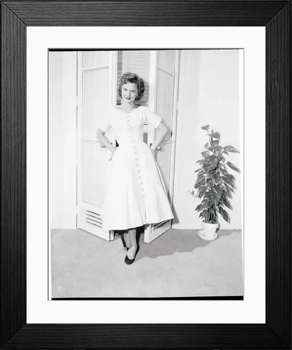 Framed Print : Portrait of Debbie Reynolds Modeling Dress Framed Print : Portrait of Debbie Reynolds Modeling Dress