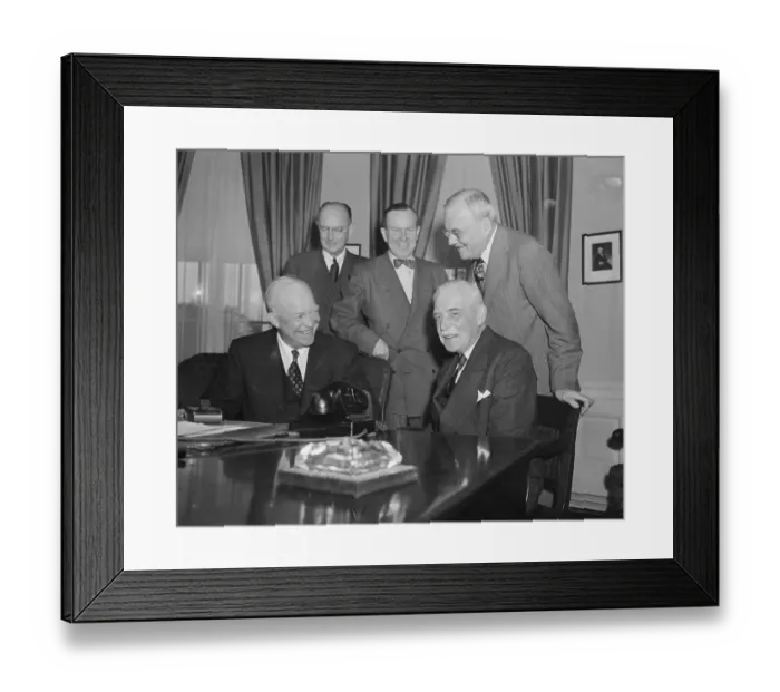 Framed Print : Canadian Officials Meeting with President Eisenhower