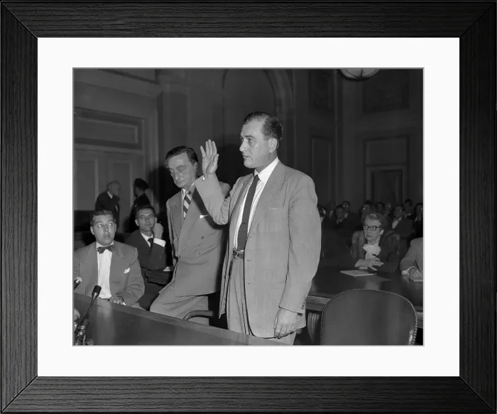Framed Print : Artie Shaw Raising Right Hand to Testify