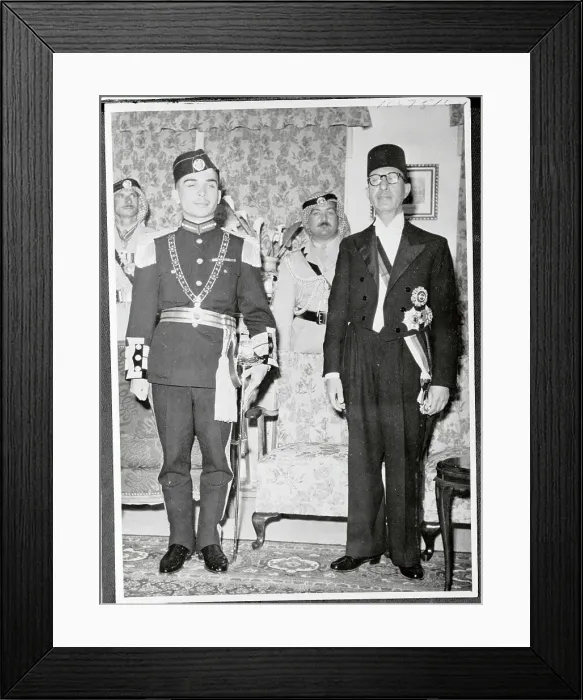 Framed Print : King Hussein and Premier Abulhoda Standing at Attention Framed Print : King Hussein and Premier Abulhoda Standing at Attention