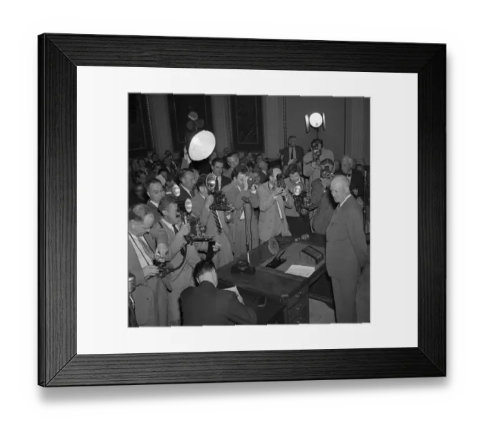 Framed Print : President Eisenhower at Press Conference Framed Print : President Eisenhower at Press Conference