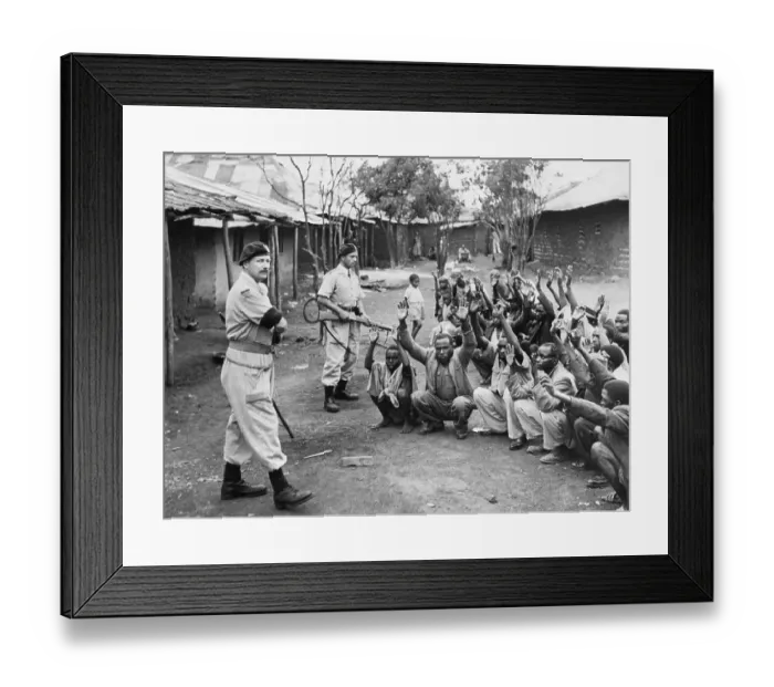 Framed Print : British Police Guarding Mau-Mau Suspects Framed Print : British Police Guarding Mau-Mau Suspects