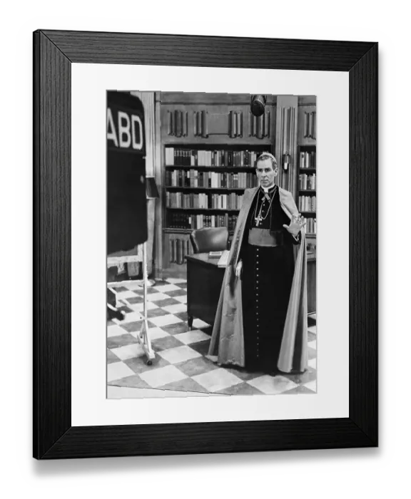 Framed Print : Full Length Portrait of Bishop Fulton Sheen Framed Print : Full Length Portrait of Bishop Fulton Sheen