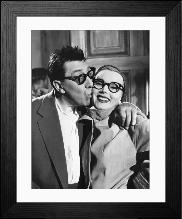 Framed Print : Fernandel Kissing Zsa Zsa Gabor Framed Print : Fernandel Kissing Zsa Zsa Gabor