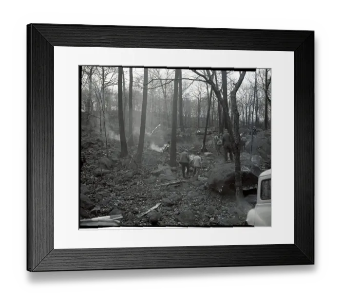 Framed Print : Rescuers Search Through Plane Wreckage Framed Print : Rescuers Search Through Plane Wreckage