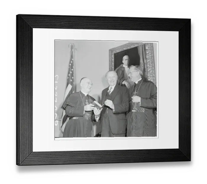 Framed Print : Francis Cardinal Spellman Presenting Bible to Konrad Adenauer Framed Print : Francis Cardinal Spellman Presenting Bible to Konrad Adenauer