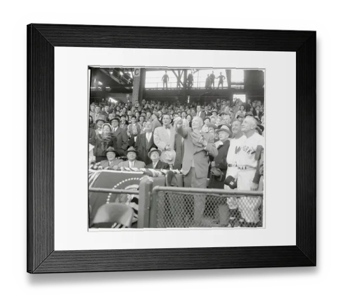 Framed Print : Dwight Eisenhower Tossing First Pitch of Baseball Season Framed Print : Dwight Eisenhower Tossing First Pitch of Baseball Season