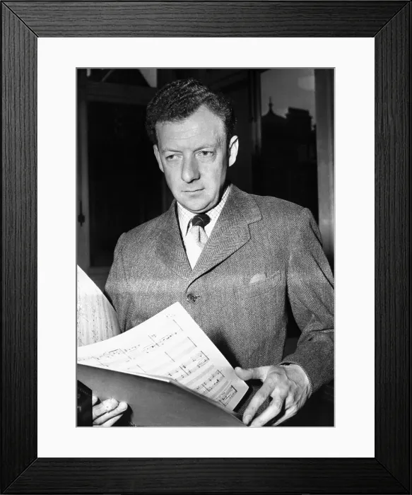 Framed Print : Benjamin Britten Looks Over The Score Framed Print : Benjamin Britten Looks Over The Score