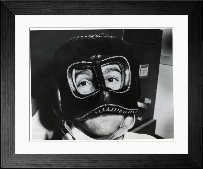 Framed Print : Rocky Marciano Headshot In Headgear Framed Print : Rocky Marciano Headshot In Headgear