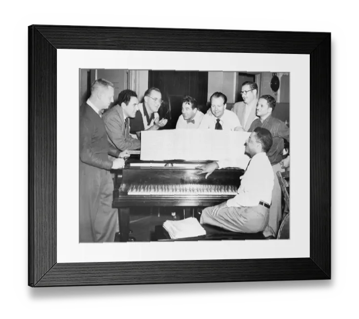 Framed Print : Benny Goodman at Piano with Band Members Framed Print : Benny Goodman at Piano with Band Members