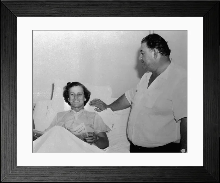 Framed Print : George Zaharias Visiting Babe Didrikson in Hospital Framed Print : George Zaharias Visiting Babe Didrikson in Hospital