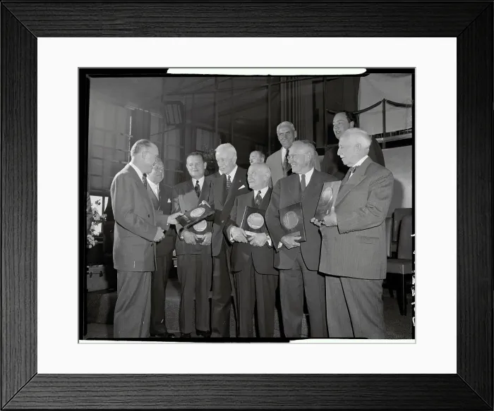 Framed Print : Thomas J. Watson Sr. Standing with Others Framed Print : Thomas J. Watson Sr. Standing with Others