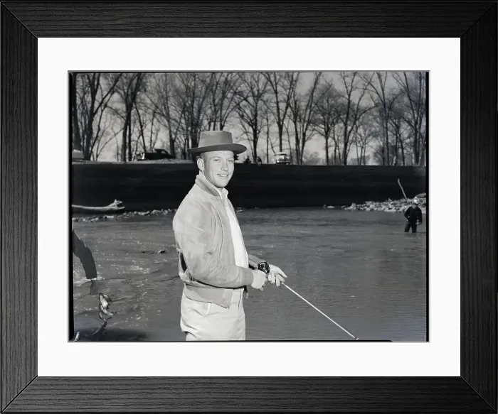 Framed Print : Mickey Mantle Fishing In The Neosho Rive Framed Print : Mickey Mantle Fishing In The Neosho Rive