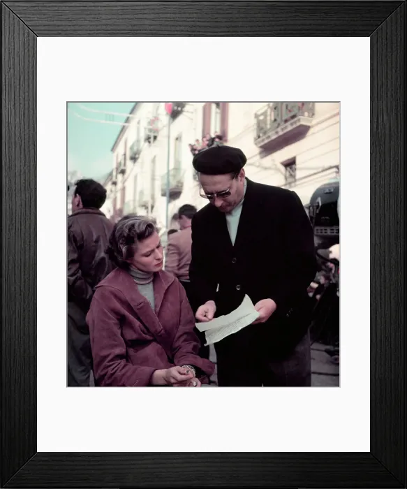 Framed Print : Ingrid Bergman and Husband Looking at Manuscript Framed Print : Ingrid Bergman and Husband Looking at Manuscript