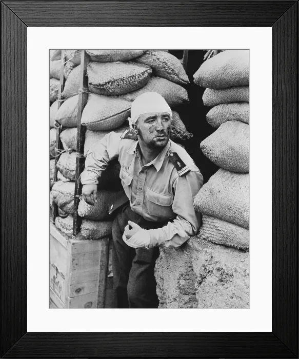Framed Print : Foreign Legion Lieutenant Between Stacked Goods Framed Print : Foreign Legion Lieutenant Between Stacked Goods