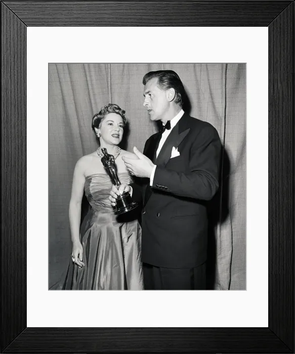 Framed Print : Claire Trevor Presents Academy Award to Stewart Granger Framed Print : Claire Trevor Presents Academy Award to Stewart Granger