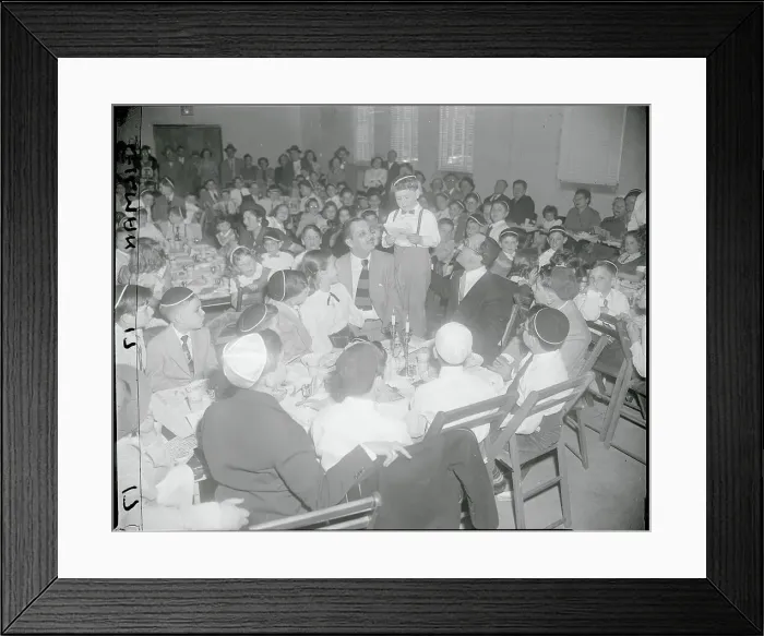 Framed Print : View of a Seder Celebration Group Framed Print : View of a Seder Celebration Group