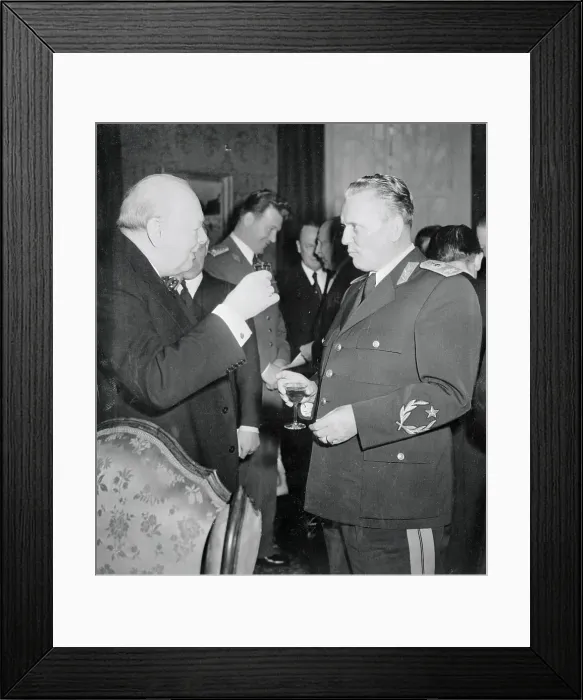 Framed Print : Josip Broz Tito Being Welcomed by Winston Churchill Framed Print : Josip Broz Tito Being Welcomed by Winston Churchill