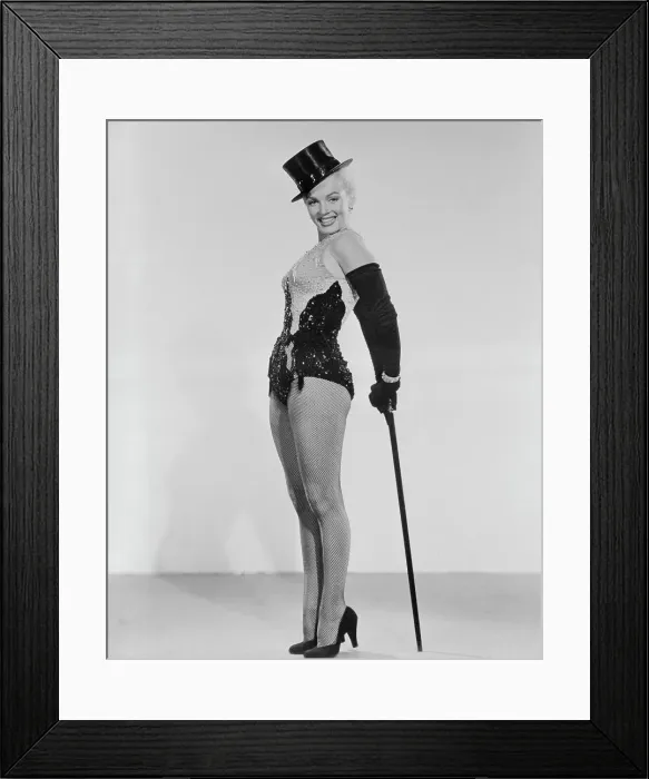 Framed Print : Marilyn Monroe with Hat and Cane Framed Print : Marilyn Monroe with Hat and Cane