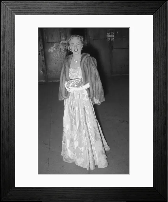 Framed Print : Christine Jorgensen Wearing Evening Gown and Fur Framed Print : Christine Jorgensen Wearing Evening Gown and Fur
